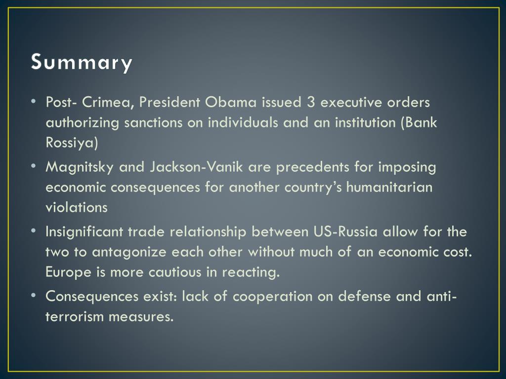 PPT Jackson Vanik Amendment Magnitsky Act USRussia Trade PowerPoint