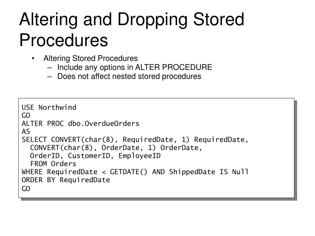 PPT Defining Stored Procedures PowerPoint Presentation, free download ID5529802
