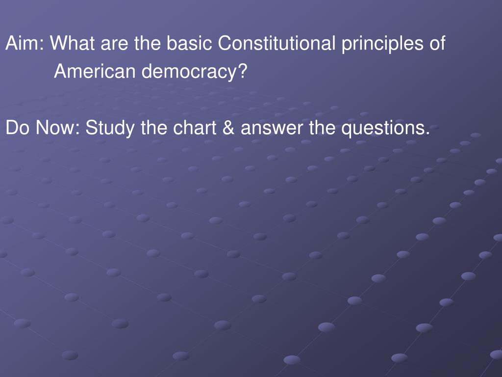 PPT Aim What are the basic Constitutional principles of American