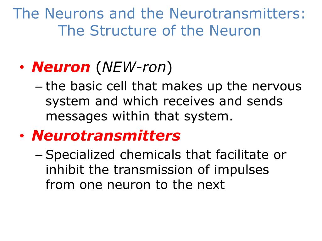 PPT Neurons and Neurotransmitters PowerPoint Presentation, free