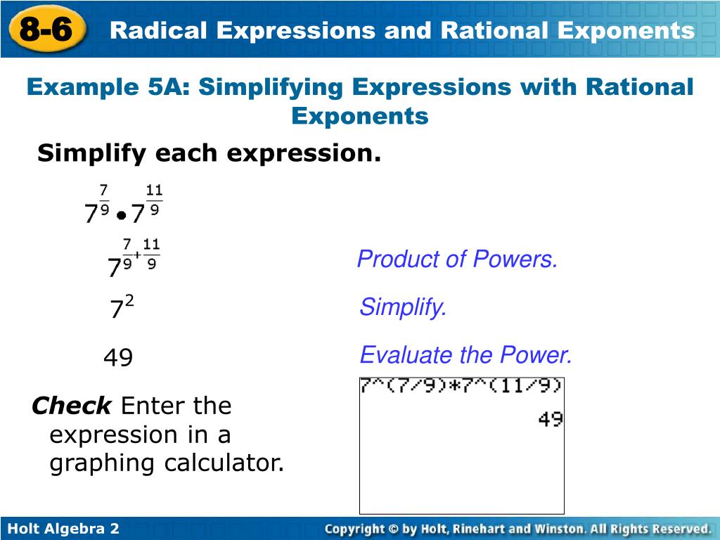 PPT Rewrite radical expressions by using rational exponents