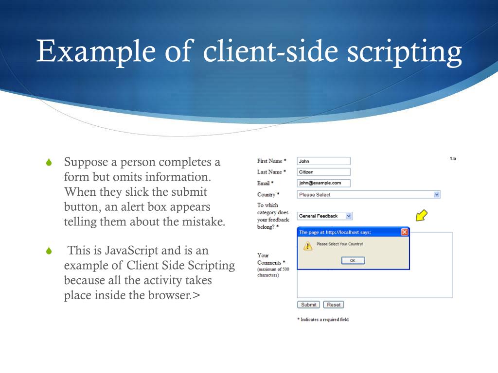 PPT ServerSide vs. ClientSide Scripting Languages PowerPoint