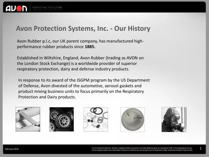 PPT Avon Protection Systems, Inc. Our History PowerPoint