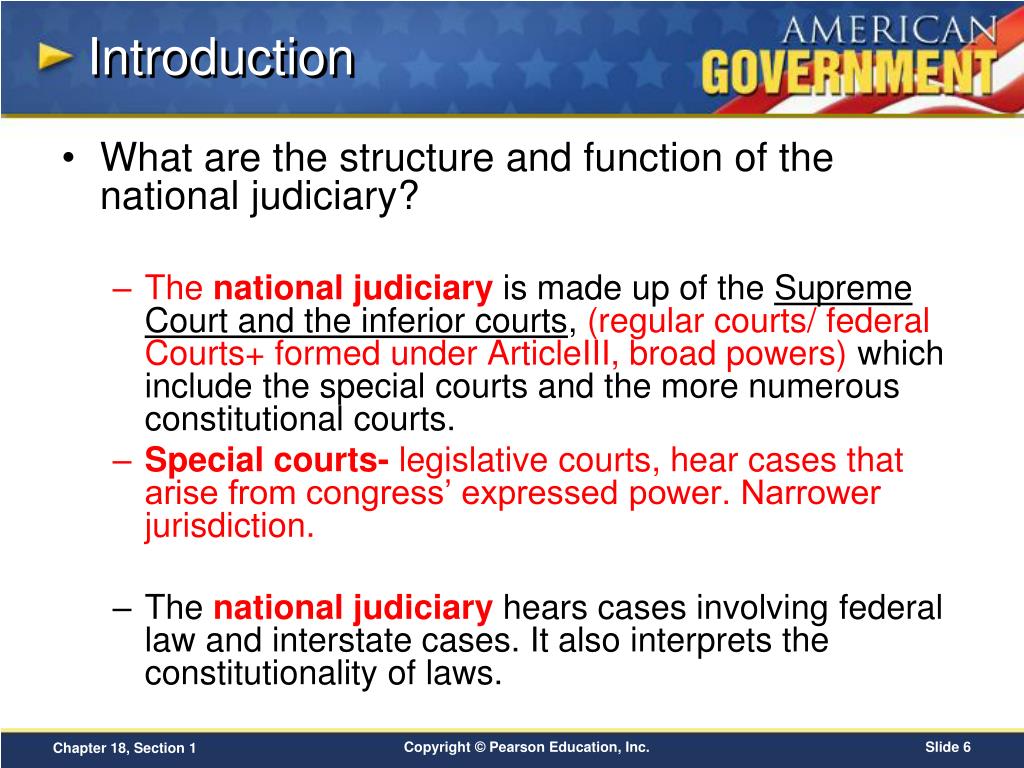 PPT Chapter 18 The Federal Court System Section 1 PowerPoint