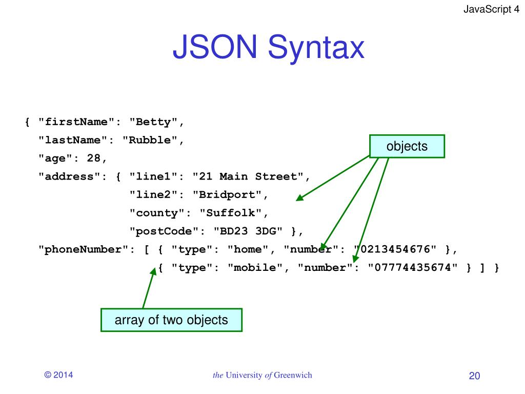 PPT JavaScript 4 Objects and JSON PowerPoint Presentation, free