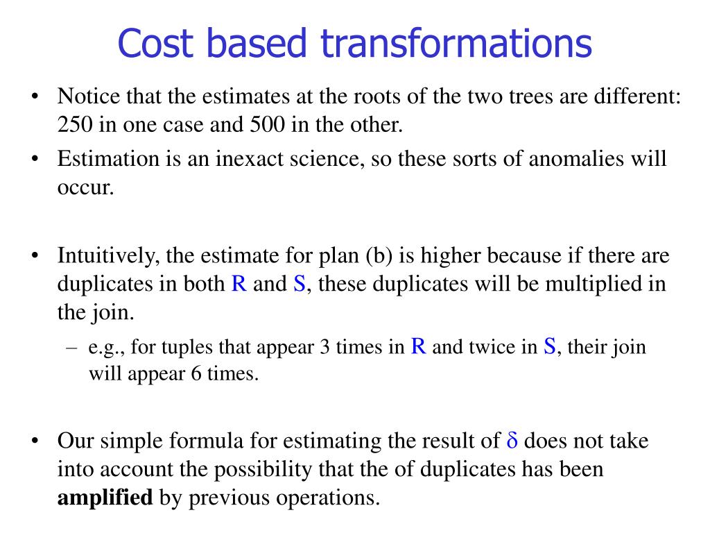 PPT Cost based transformations PowerPoint Presentation, free download