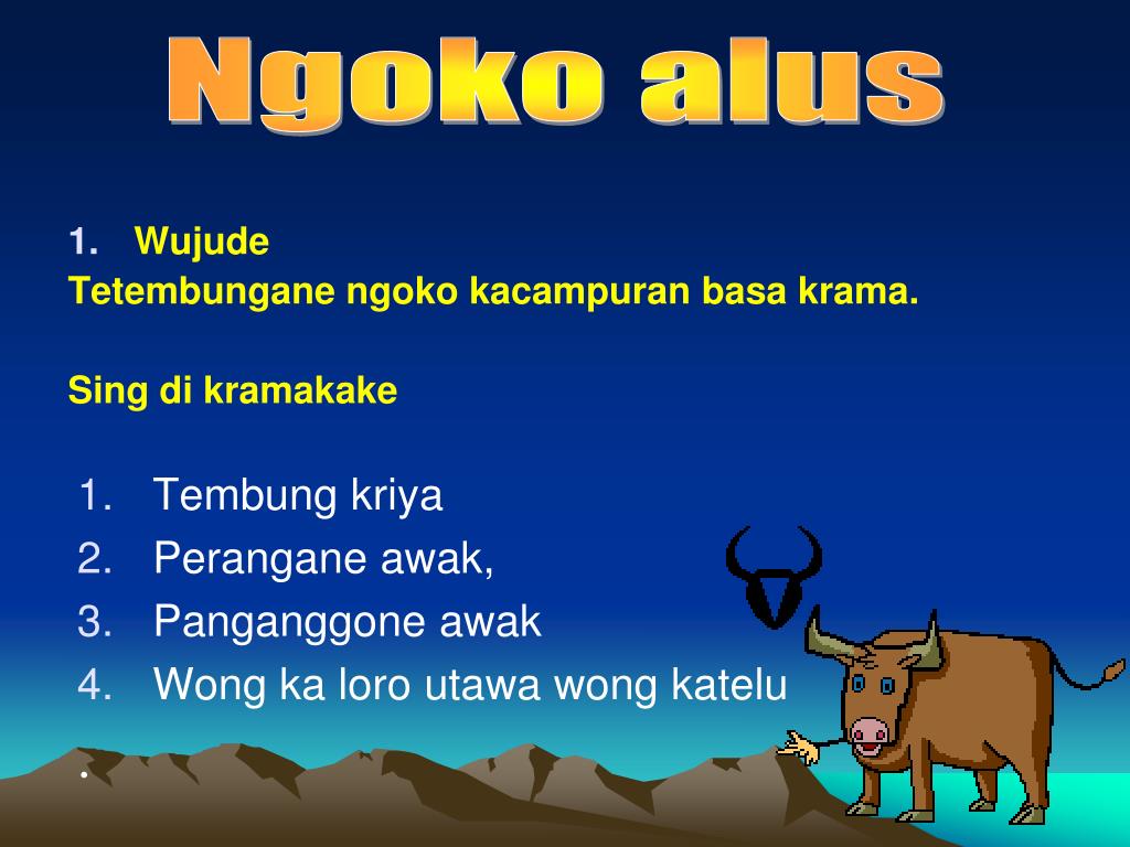 PPT UNGGAH UNGGUH BASA PowerPoint Presentation, free download ID
