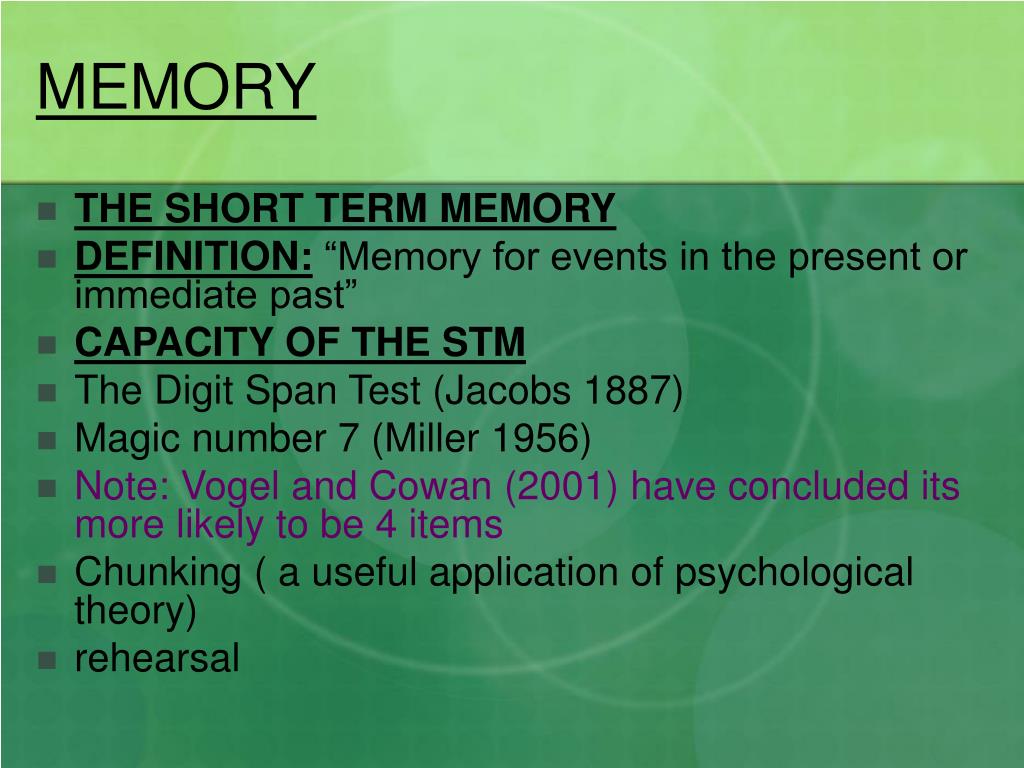 PPT MODELS OF MEMORY PowerPoint Presentation, free download ID5561351