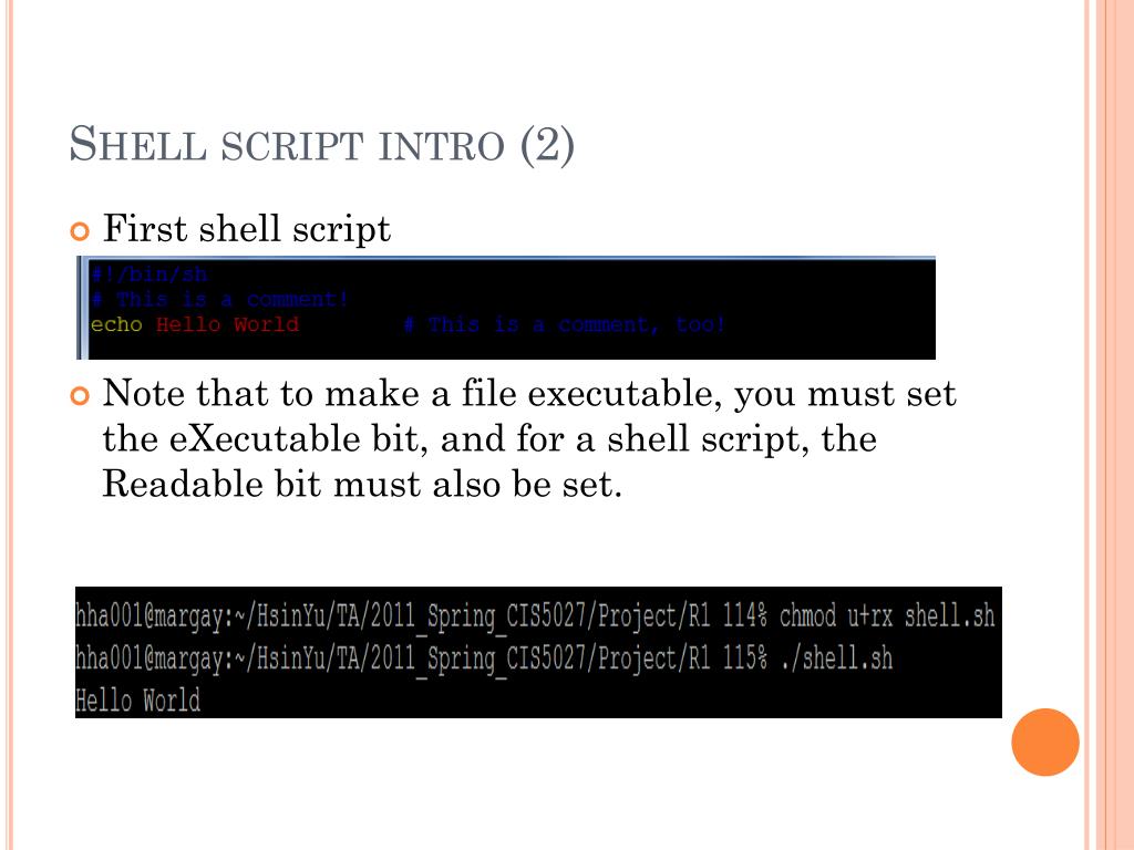 PPT Tutorial of Unix Command & shell script S 5027 PowerPoint