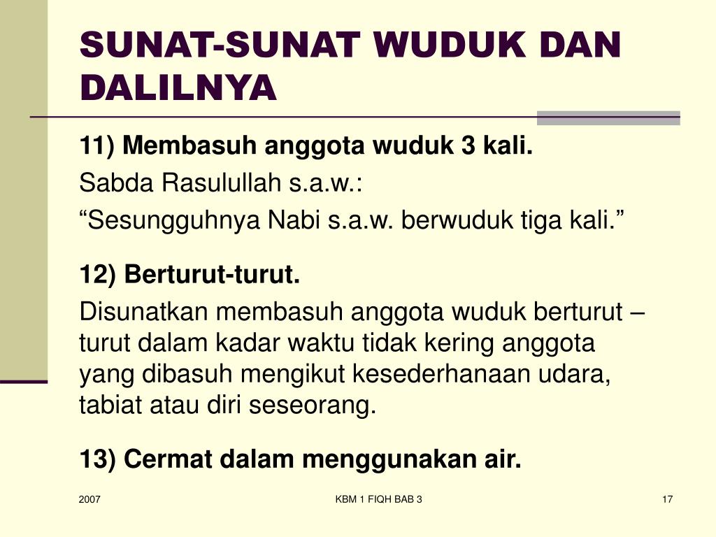 Anggota Wudhu Yang Wajib Dan Sunat ufacsted