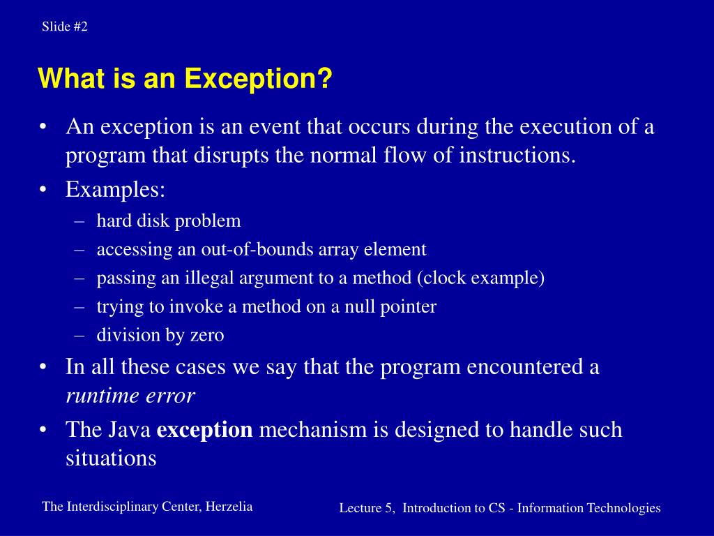 Exception Meaning