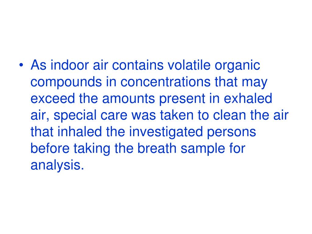 PPT Volatile organic compounds of exhaled breath in lung cancer and