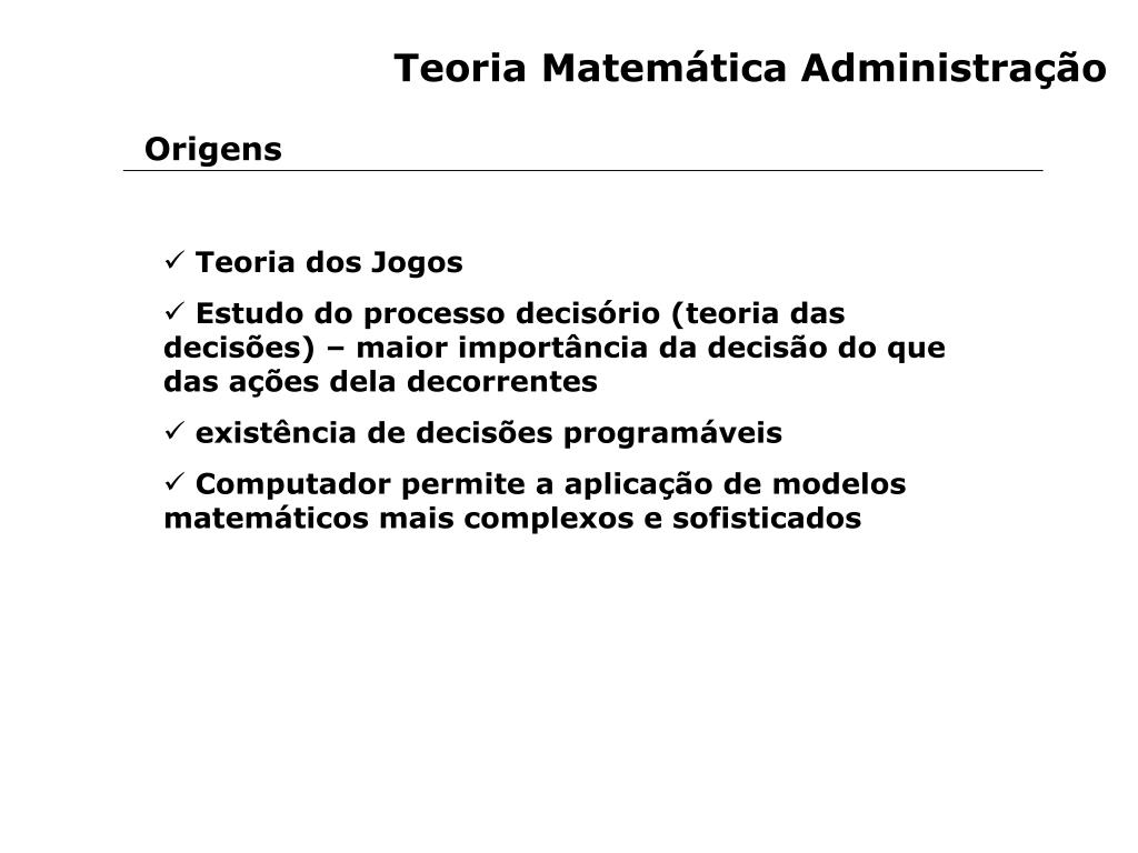 PPT Teoria Matemática Administração PowerPoint Presentation, free