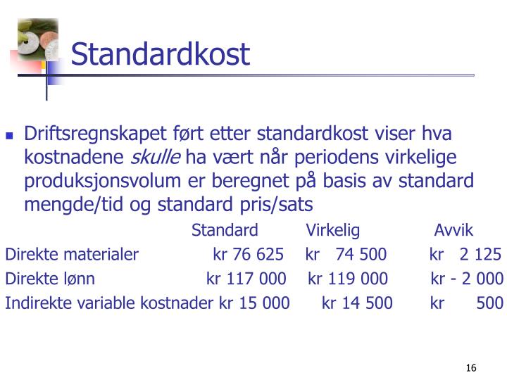 PPT Forskjellen mellom normalkost og standardkost PowerPoint