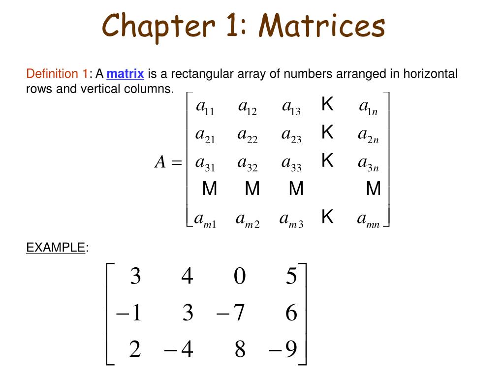 PPT Chapter 1 Matrices PowerPoint Presentation, free download ID