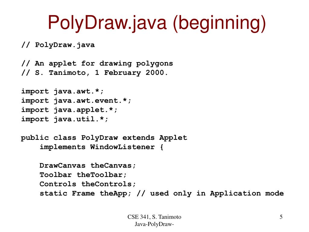 PPT A Java Case Study An Applet for Drawing Polygons PowerPoint Presentation ID5574778