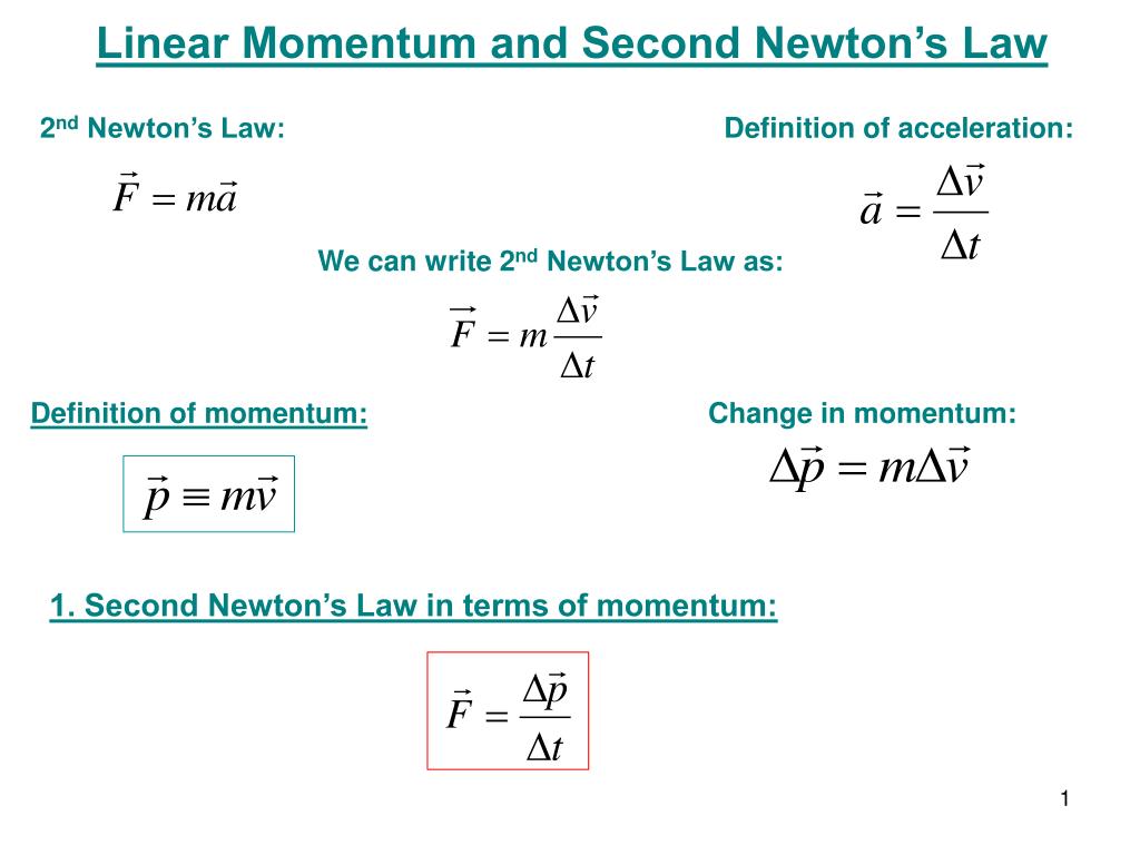 PPT Linear Momentum and Second Newton’s Law PowerPoint Presentation
