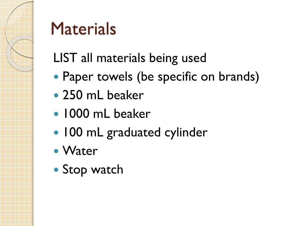 PPT The Paper Towel Absorbency Lab Applying the Scientific Method