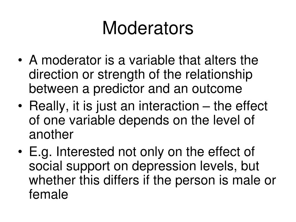 PPT Moderation & Mediation PowerPoint Presentation, free download