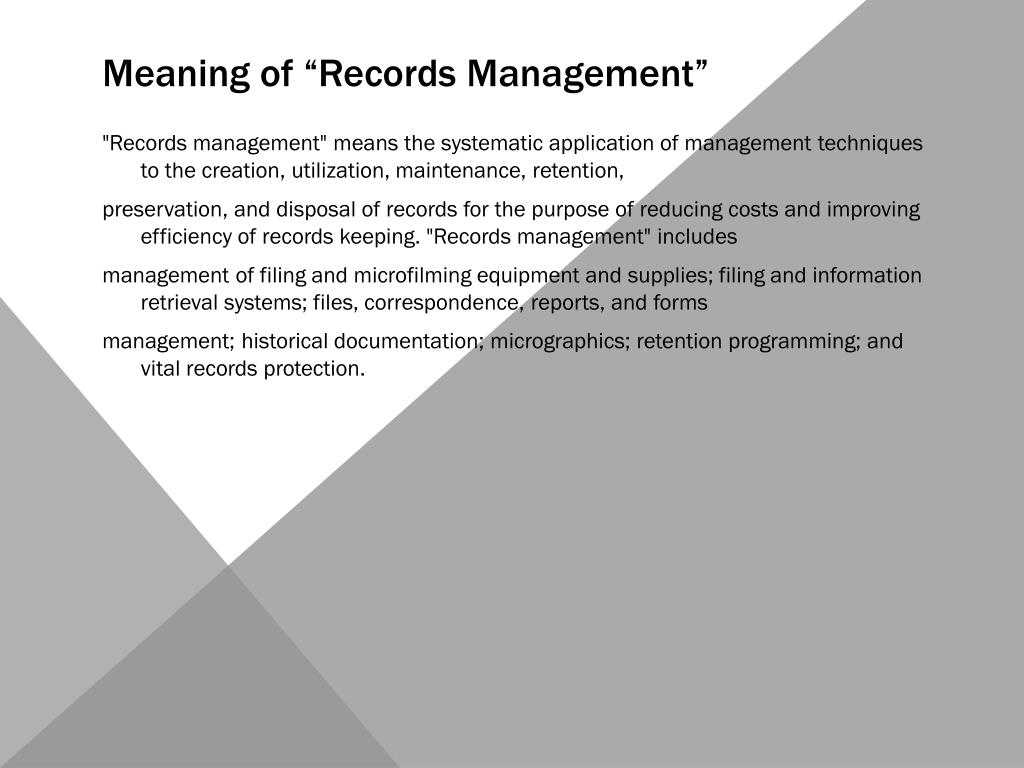PPT RECORDS MANAGEMENT UPDATE PowerPoint Presentation, free download