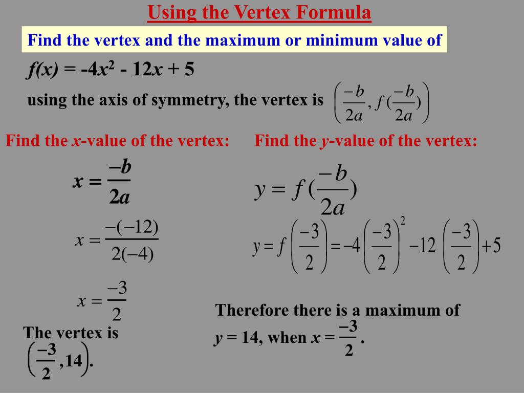 PPT THE GRAPH OF A QUADRATIC FUNCTION PowerPoint