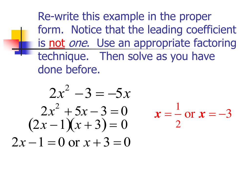 PPT Solving Quadratic Equations by Factoring PowerPoint Presentation