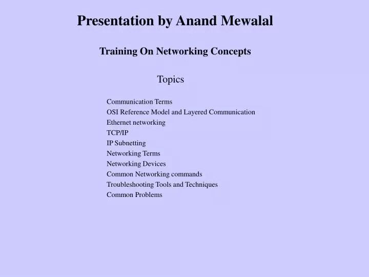 PPT Training On Networking Concepts PowerPoint Presentation, free