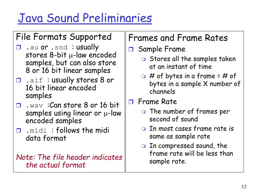 PPT Sound in Java PowerPoint Presentation, free download ID5586781