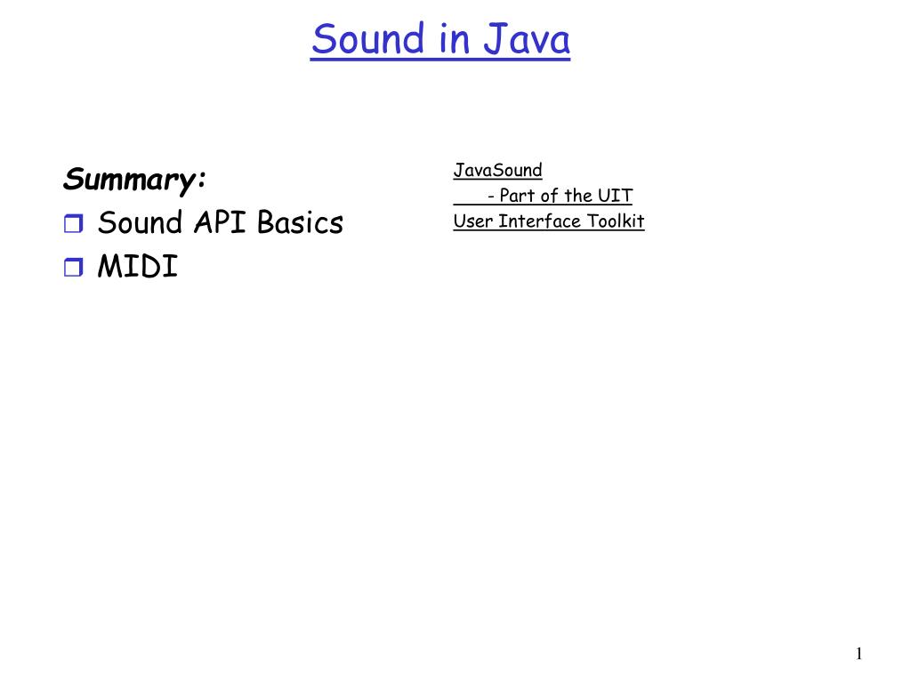 PPT Sound in Java PowerPoint Presentation, free download ID5586781