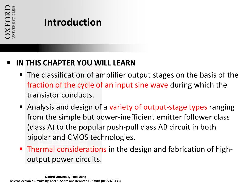 PPT Chapter 11 Output Stages and Power Amplifiers PowerPoint