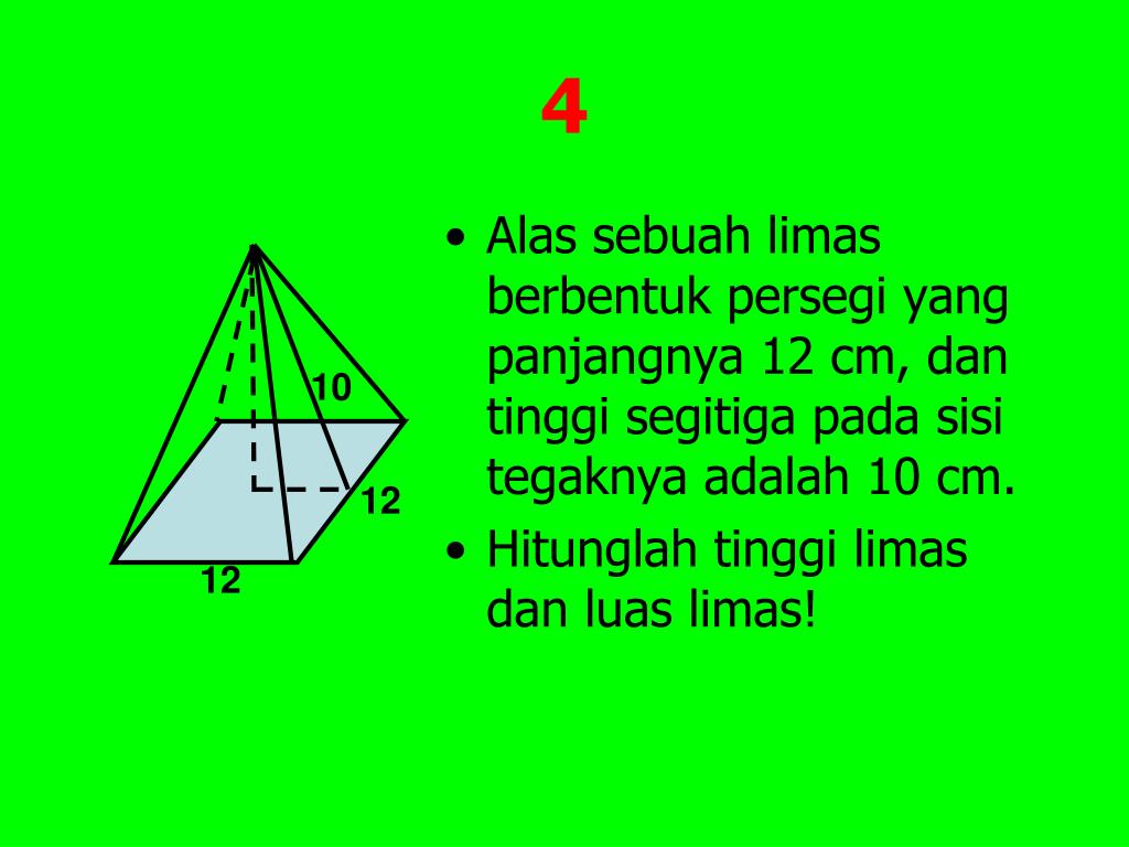 Alas Sebuah Limas Beraturan Berbentuk Persegi Ini Aturannya