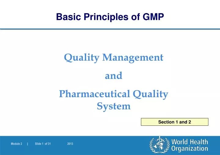 PPT Quality Management and Pharmaceutical Quality System PowerPoint