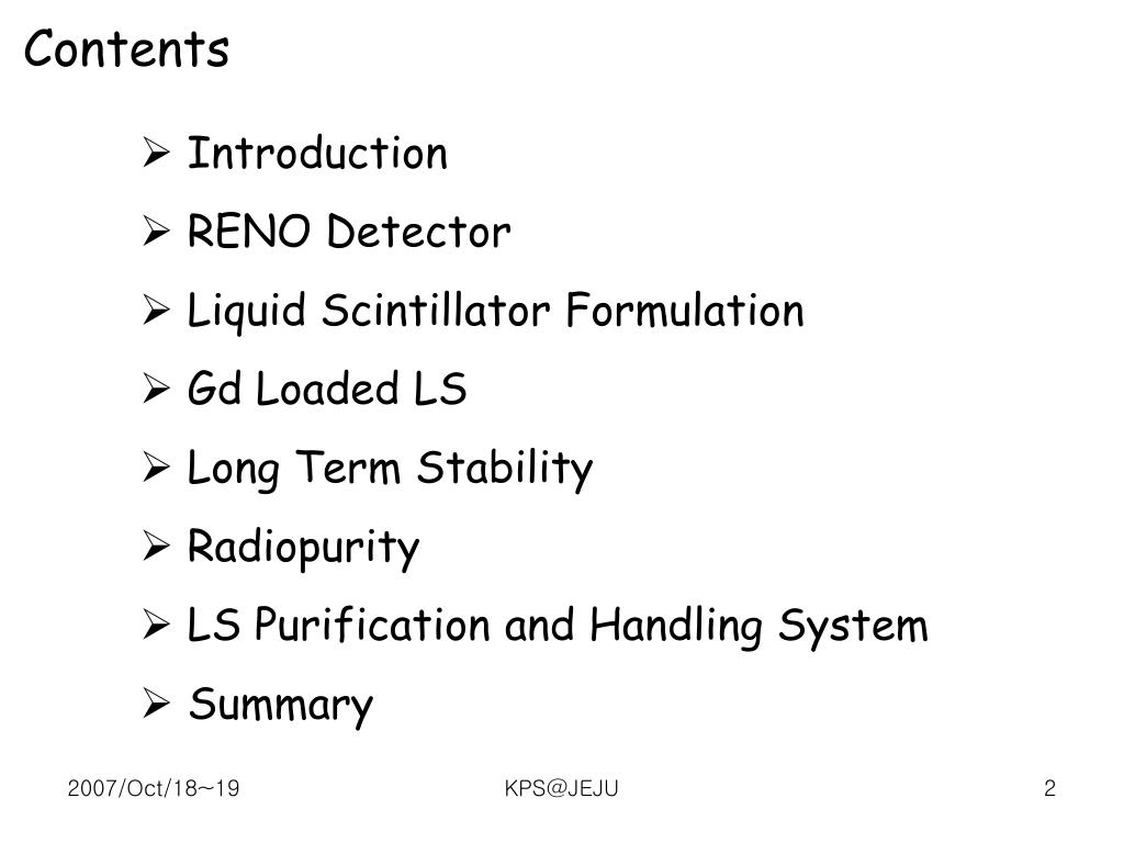 PPT Liquid Scintillator R&D for RENO PowerPoint Presentation ID5597317