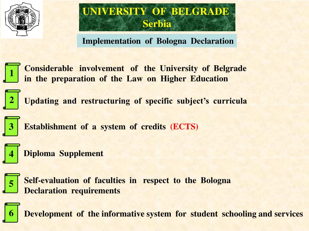 PPT Implementation of Bologna Declaration PowerPoint Presentation