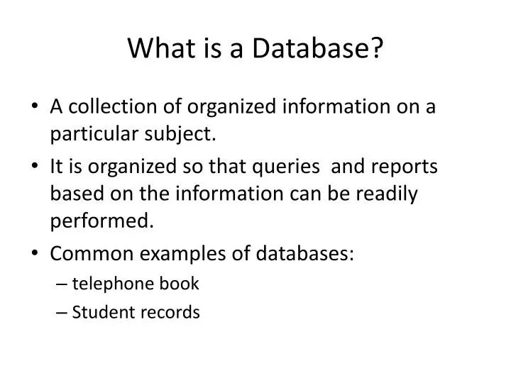 PPT What is a Database? PowerPoint Presentation, free download ID