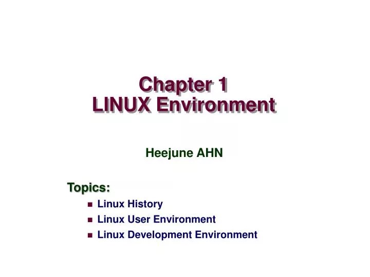 PPT Chapter 1 LINUX Environment PowerPoint Presentation, free