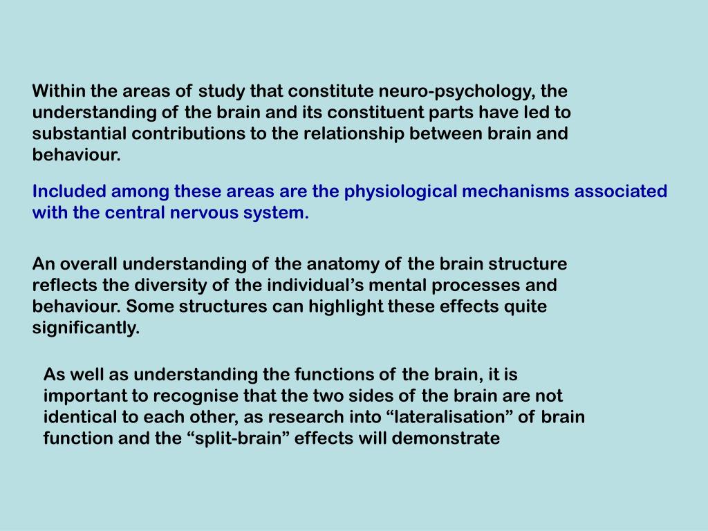 PPT NEUROPSYCHOLOGY Brain Structure, Function and Cerebral Dominance