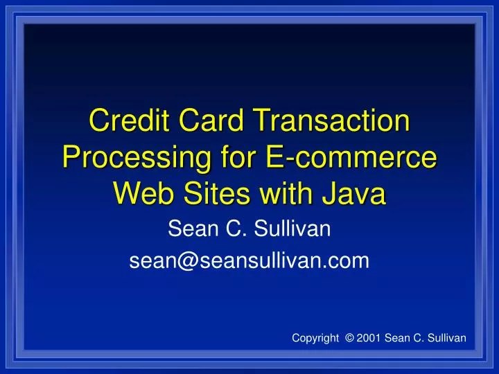 PPT Credit Card Transaction Processing for