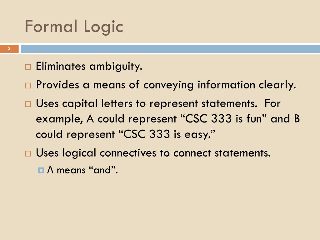 PPT Introduction to Formal Logic PowerPoint Presentation, free