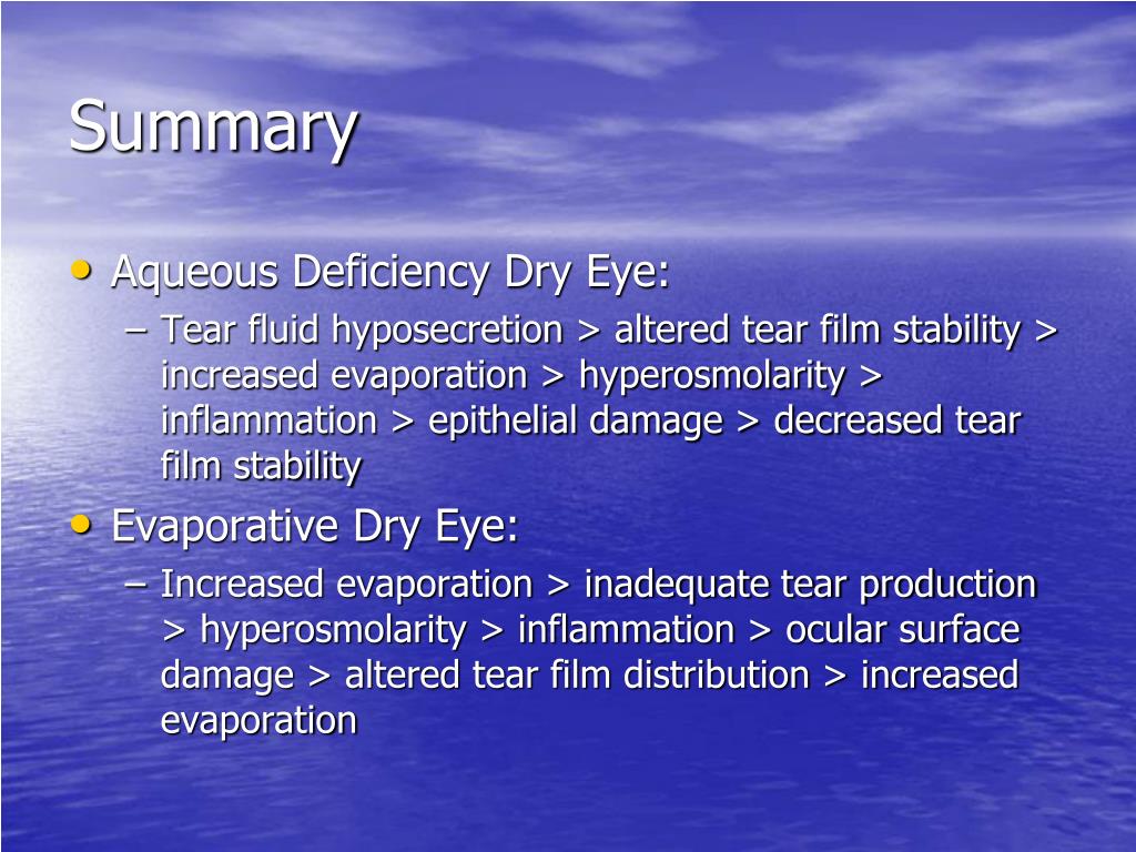 PPT Dry Eye Pathophysiology , Diagnosis and Management PowerPoint