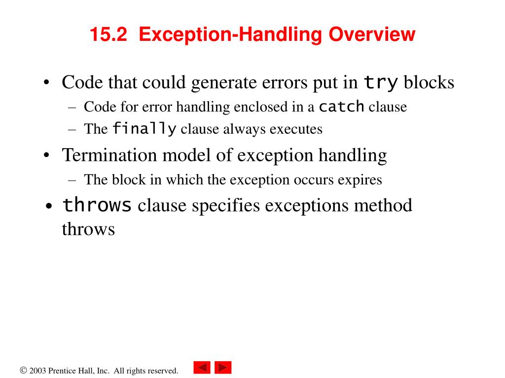 PPT Chapter 15 Exception Handling PowerPoint Presentation, free