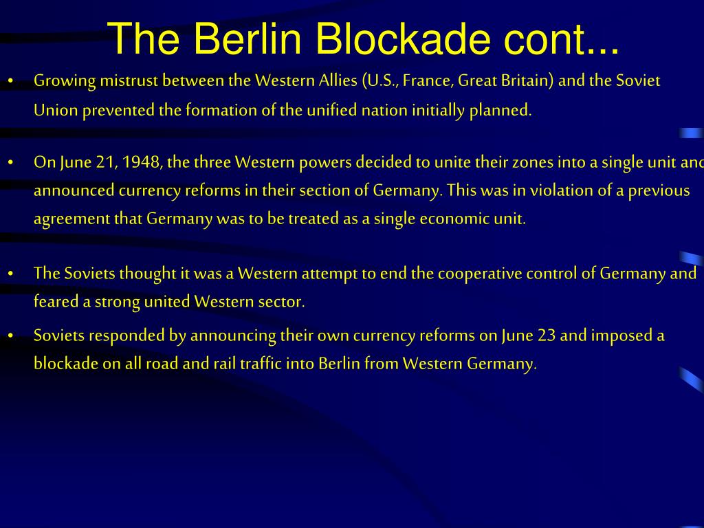 PPT The Berlin Blockade and the Division of Germany 1948 1971 PowerPoint Presentation ID