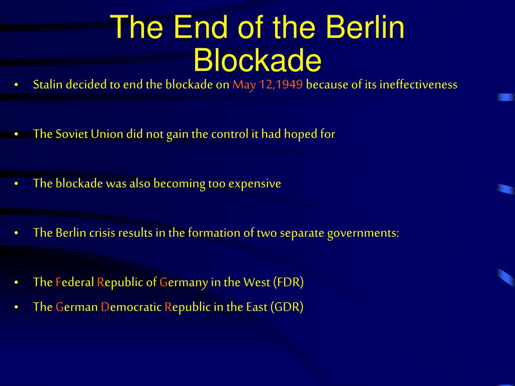 PPT The Berlin Blockade and the Division of Germany 1948 1971