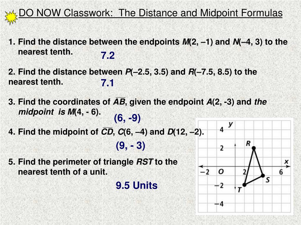 PPT Objectives Find distance between two points in the coordinate