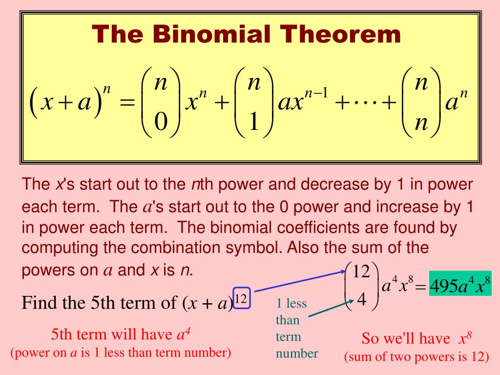 PPT The Binomial Theorem PowerPoint Presentation, free download ID