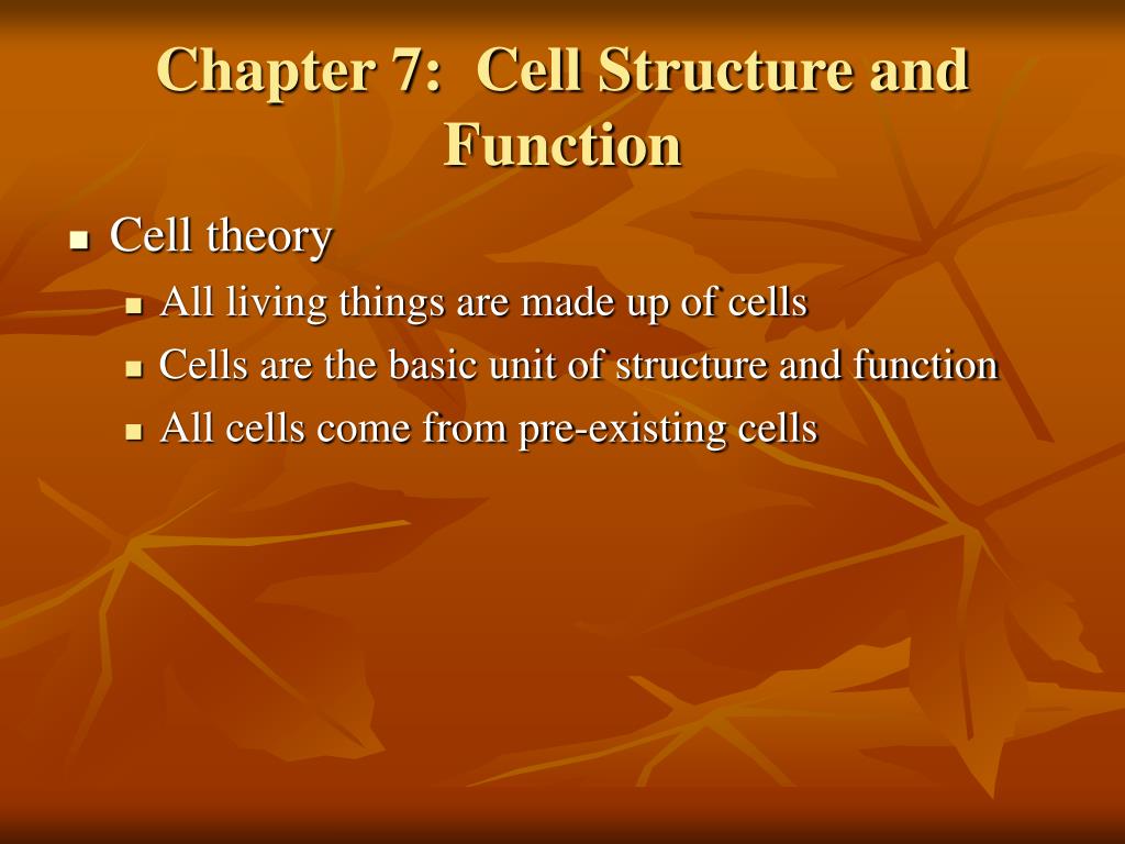 PPT Chapter 7 Cell Structure and Function PowerPoint Presentation, free download ID5646476