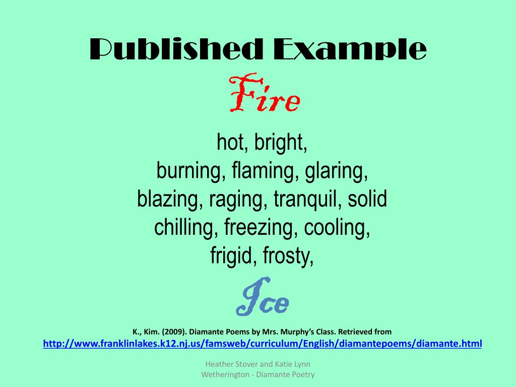 PPT Diamante Poetry PowerPoint Presentation, free download ID5648248