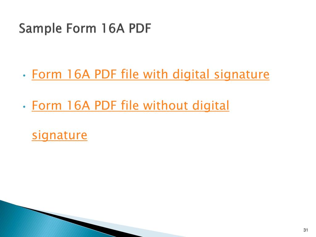 PPT eTutorial Form 16A PowerPoint Presentation, free download ID