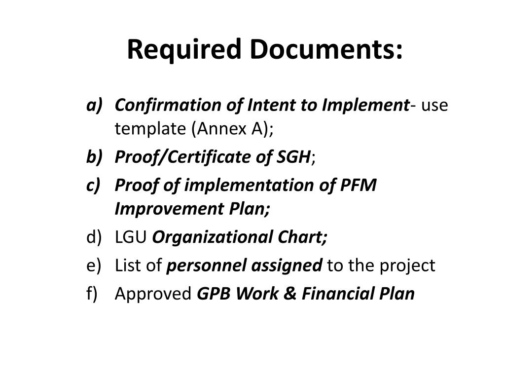 PPT Required Documents PowerPoint Presentation, free download ID