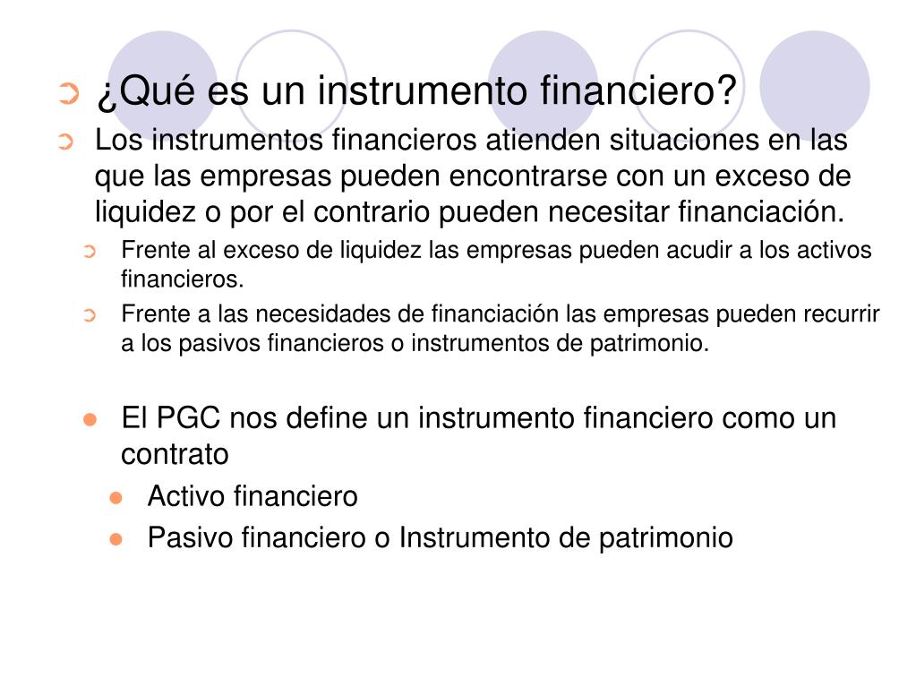 PPT Instrumentos Financieros Activos financieros PowerPoint